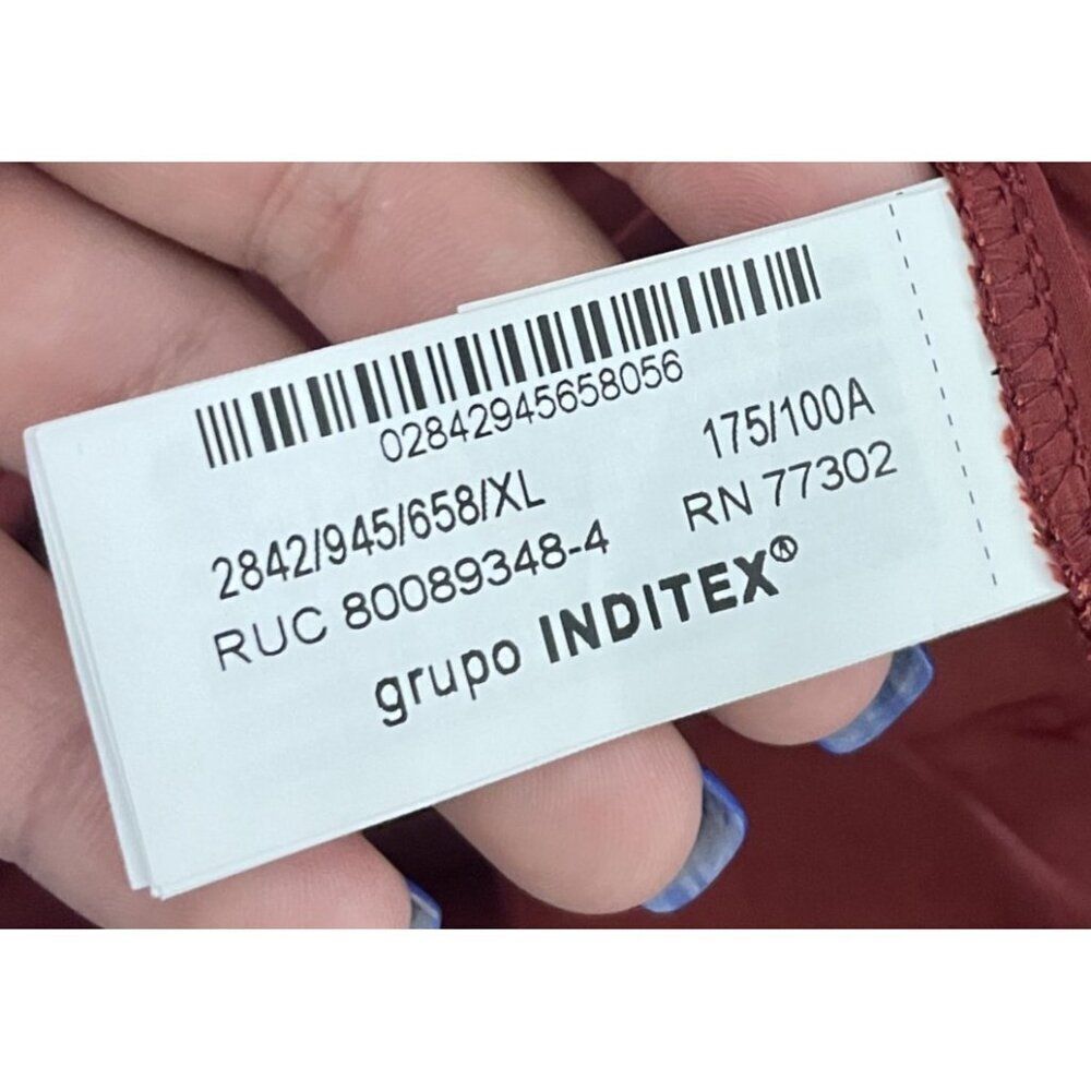 Zara Womens Midi Dress XL Terracotta Satin Effect Cut Out Side Slit 2842/945 NWT - Picture 9 of 16